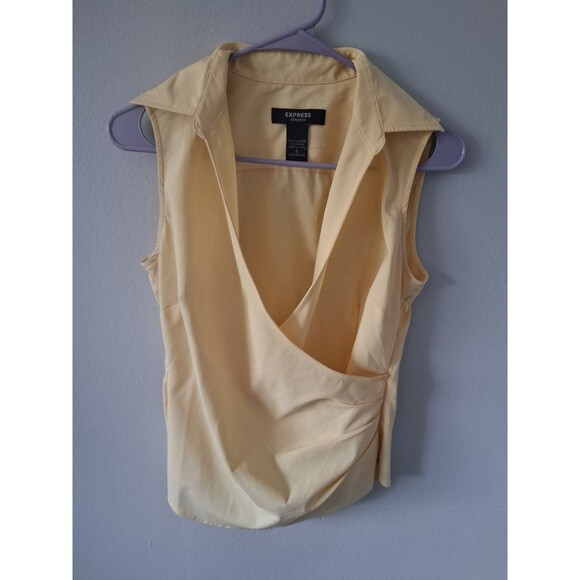 Women’s Express Sleeveless yellow Stretch Top Size 6 - Picture 1 of 4